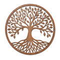 Décoration murale arbre ronde 60 cm en bois marron style naturel